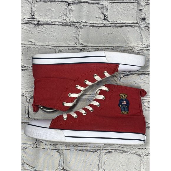 Polo by Ralph Lauren Kids Red Canvas Sneakers - Picture 8 of 11